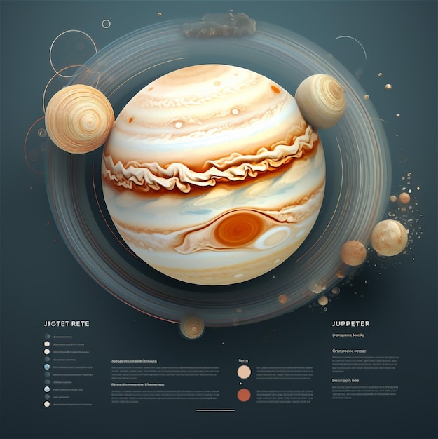 木星の 3D モデル紙のコンセプト