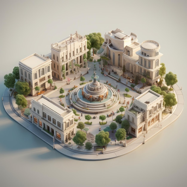 3D model of plaza