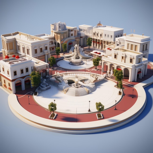 3D model of plaza