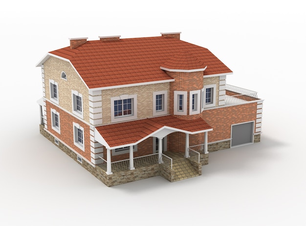 3d model render of living house