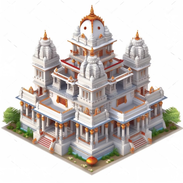 A 3d model of a temple