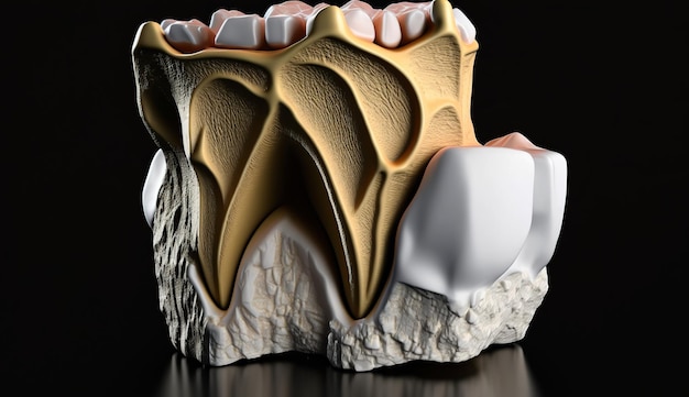3D model of a tooth with intricate details Generative AI