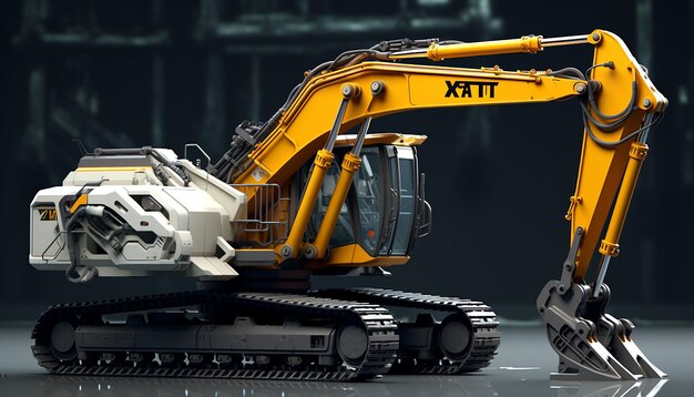 3d model toy x art excavator in the style of yuumei largescale muralist