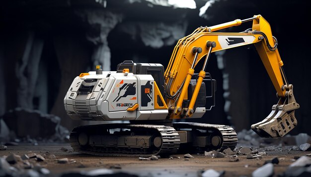 3d model toy x art excavator in the style of yuumei largescale muralist