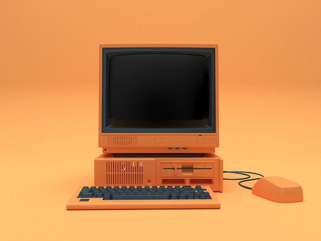 3D-model van een retro-computer