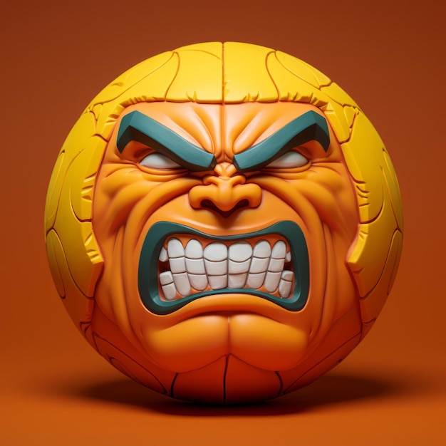 3d-model van Madman39's Head Blowing Horns Light Orange Superhero Sculpture