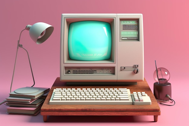 3D-model van retro computer Online winkelconcept