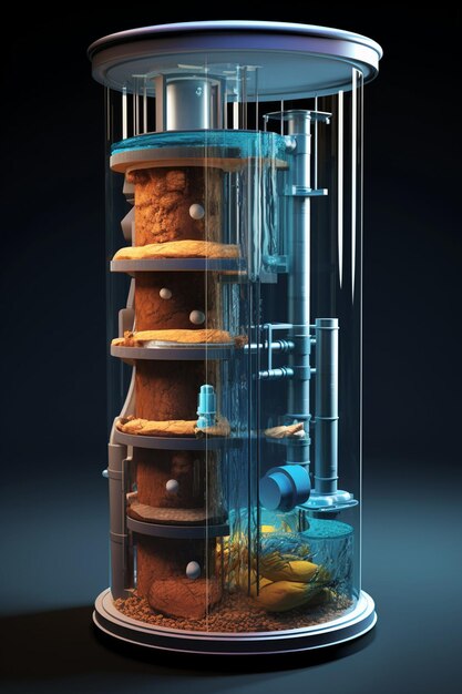 Photo a 3d model of a water filtration system