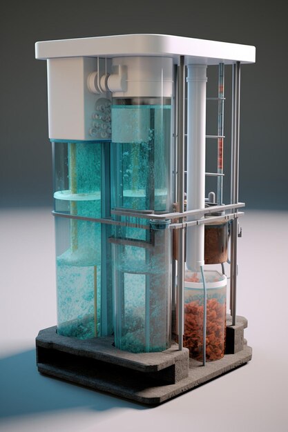 Photo a 3d model of a water filtration system
