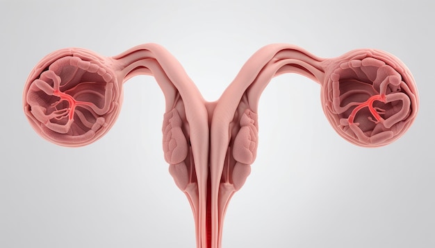 Photo a 3d model of a woman's reproductive system