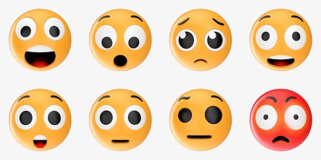 3D-modellen gezichtsuitdrukkingen emoji-pakket