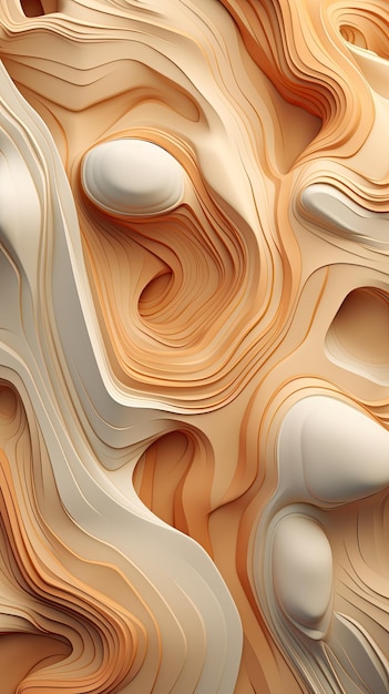 3D modern abstract beige background consisting of many layers and spheres