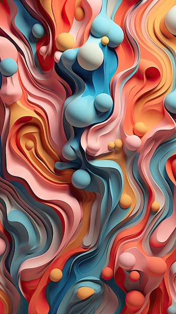 3D modern abstract multicolor background consisting of layers and shapes