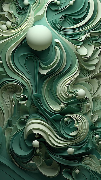 3D modern abstract pastel green background consisting of many layers