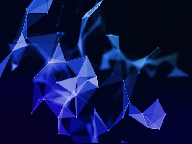 3D modern background with low poly plexus design