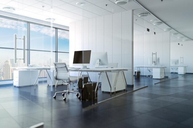 Photo 3d modern business office interior