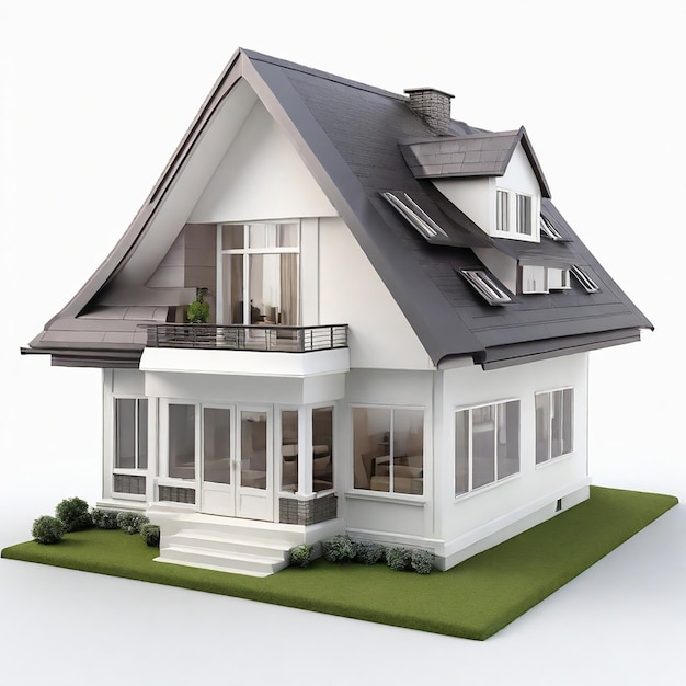 Photo 3d modern house model