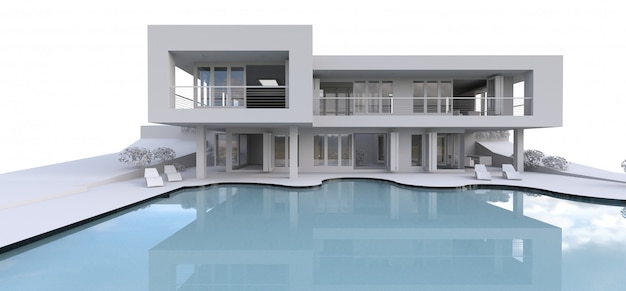 3d modern house