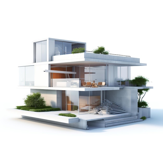 3D modern huismodel