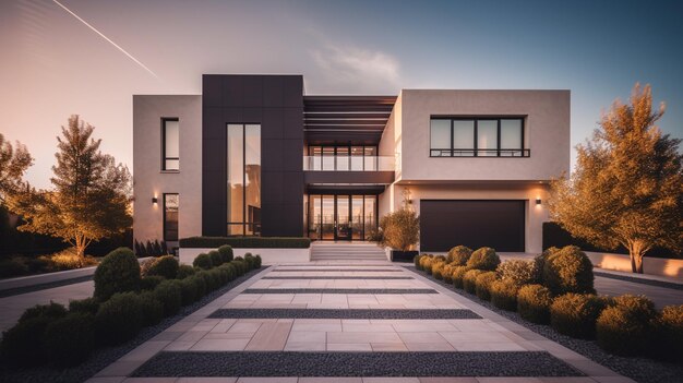 3d modern luxe onroerend goed huis te koop en te huur luxe onroerend goed concept ai gegenereerd kunstwerk