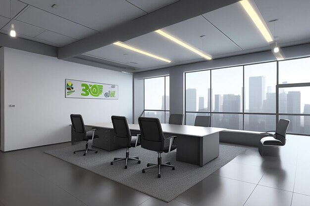 3d modern office interior render