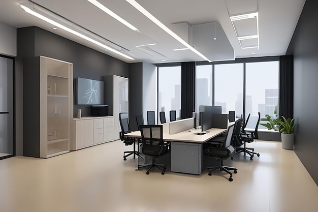 3d modern office interior render