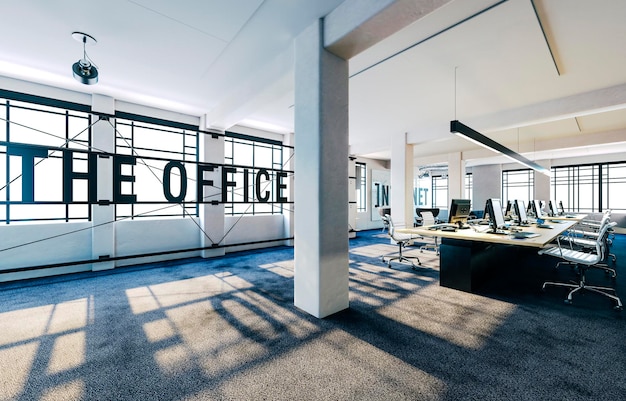 3d modern office interior render