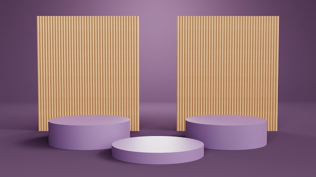 3D modern podium met houten achtergrond voor productweergave