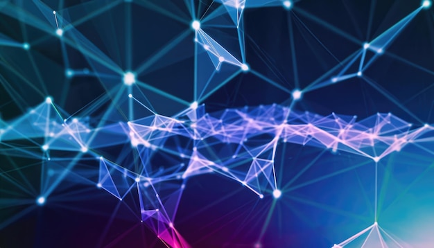 3D moderne data technologie achtergrond met plexus design
