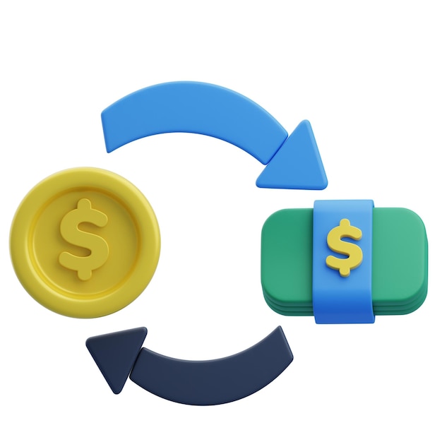 3D Money Exchange Illustration