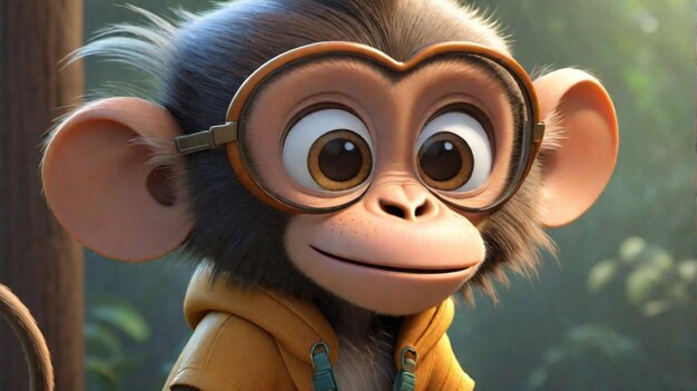 Photo a 3d monkey cartoon character