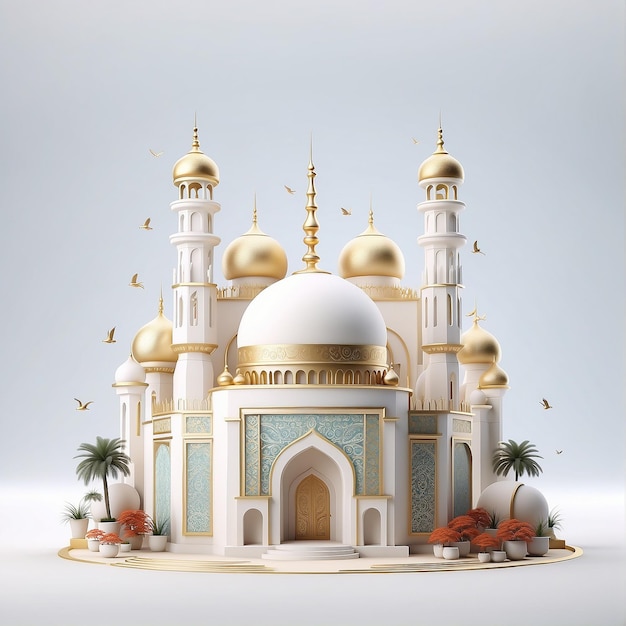 Foto 3d-moque-ontwerp voor ramadan kareem