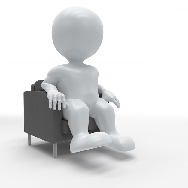 3D Morph Man Relaxing in Armchair