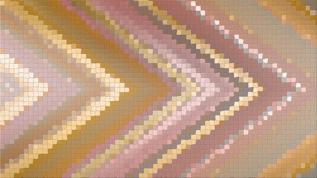 3D mosaic rendering based on an abstract angular composition consisting of panels and lines
