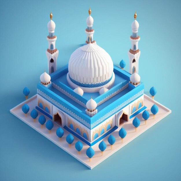 3D mosque building AI generated