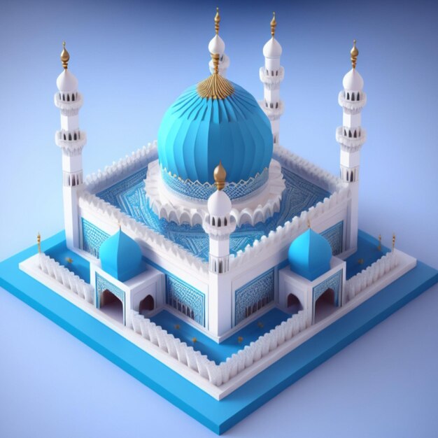 3D mosque building AI generated