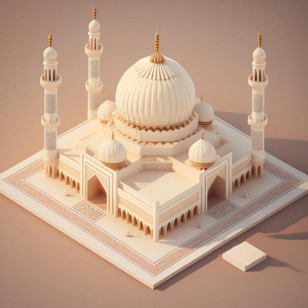 3D-здание мечети, созданное ИИ