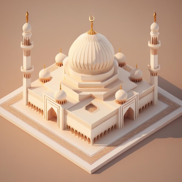 3D mosque building AI generated