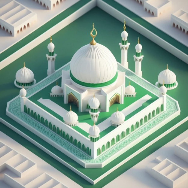 3D mosque building Generative AI