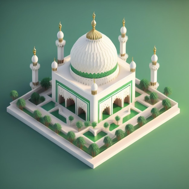 3D mosque building Generative AI