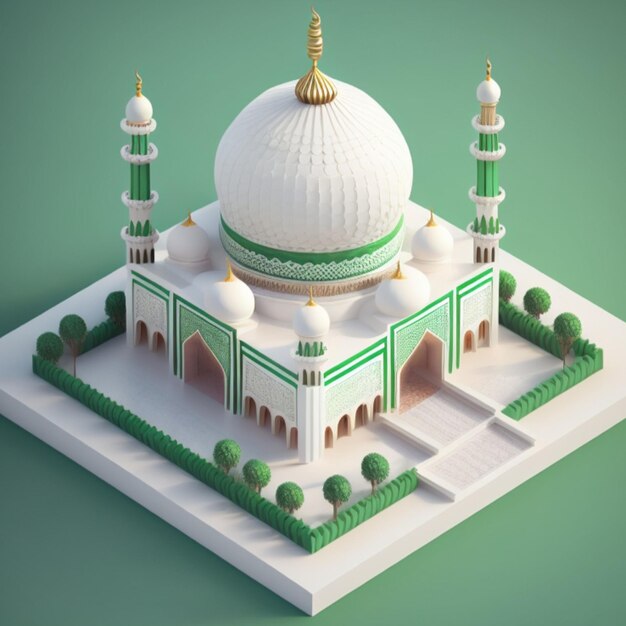 3D mosque building Generative AI