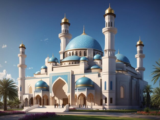 3d mosque building place of worship for Muslims