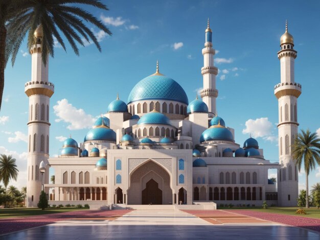 3d mosque building place of worship for Muslims