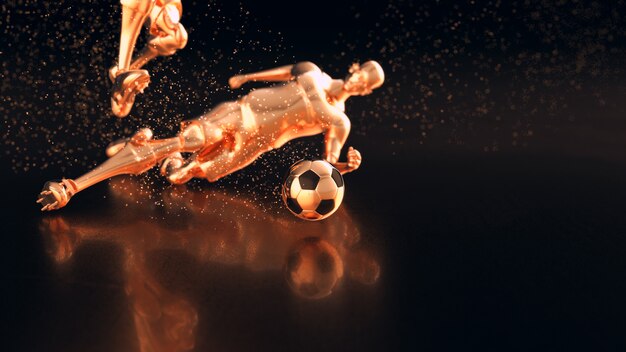 Foto 3d motion design van een voetbalwedstrijd