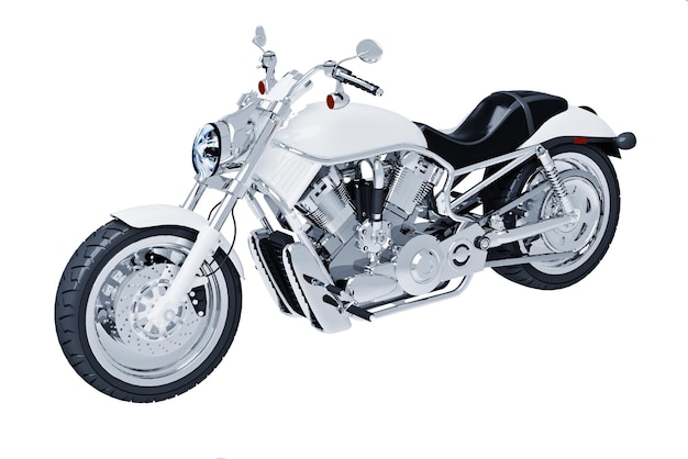 흰색 배경에 고립 된 3d 오토바이 모델