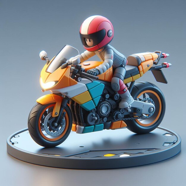 3d Motorcycle modeling with gray background 3d rendered