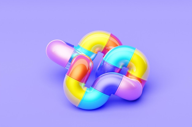 3D multicolor geometric shapes Abstract design elements Dynamic abctract pattern 3D illustration
