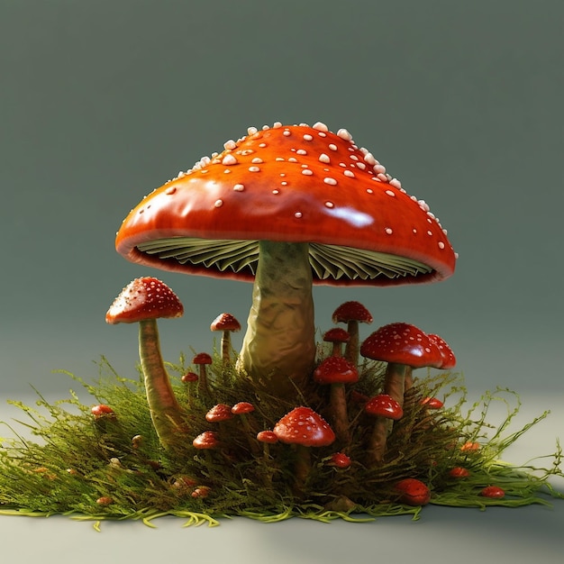 3d mushroom photo