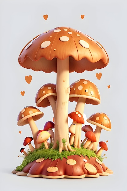 3d mushrooms