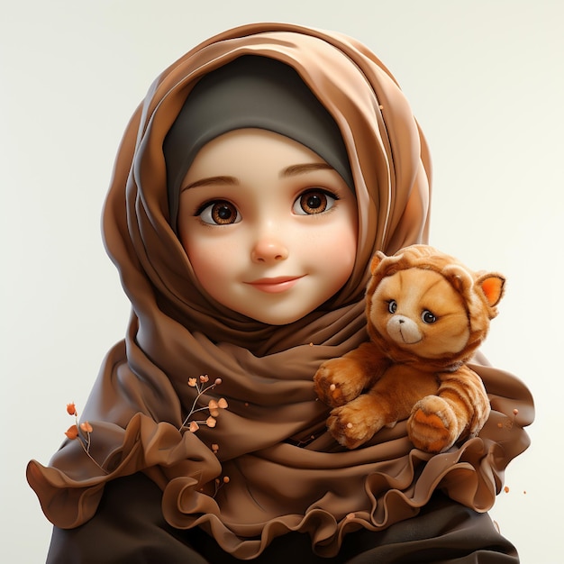 3D Muslim Hijab Character